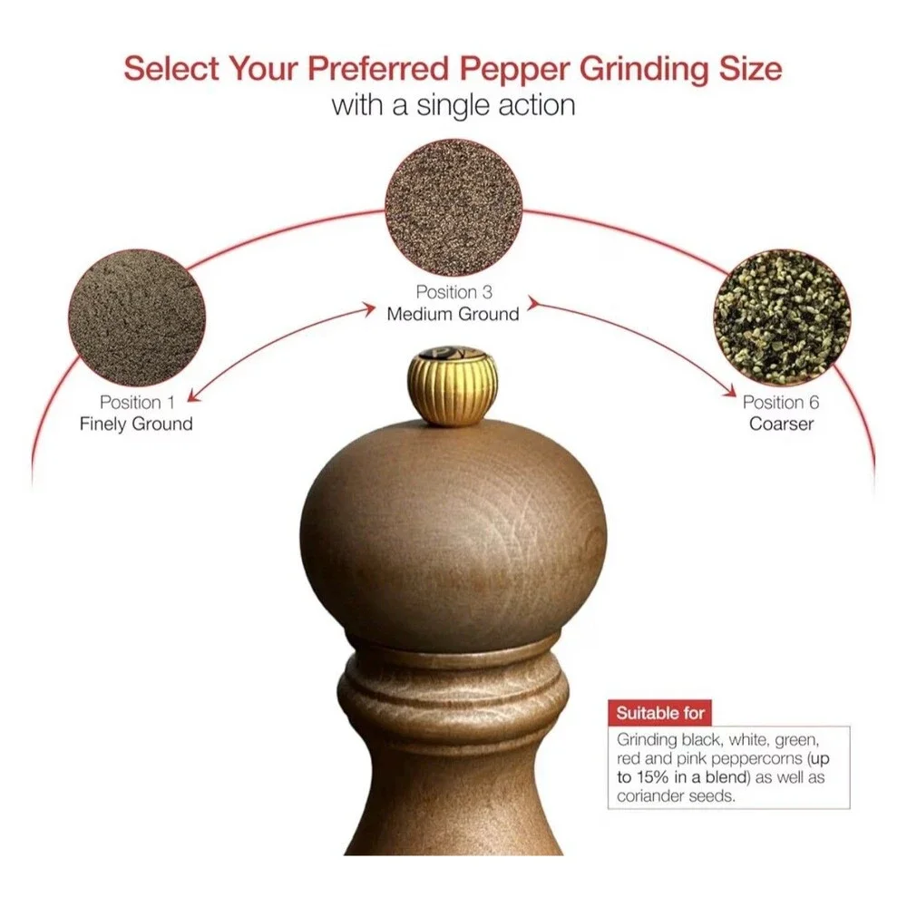 Peugeot - Paris Manual Pepper Mill - Adjustable Grinder - Beechwood, Natural
